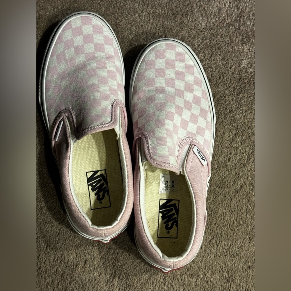 Vans pink checked slip on. Size 3. Great condition. Worn once.